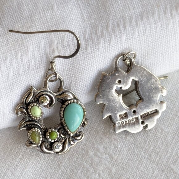 Studio Barse Cabochon Inlay Dangle Hoops - Picture 2 of 7